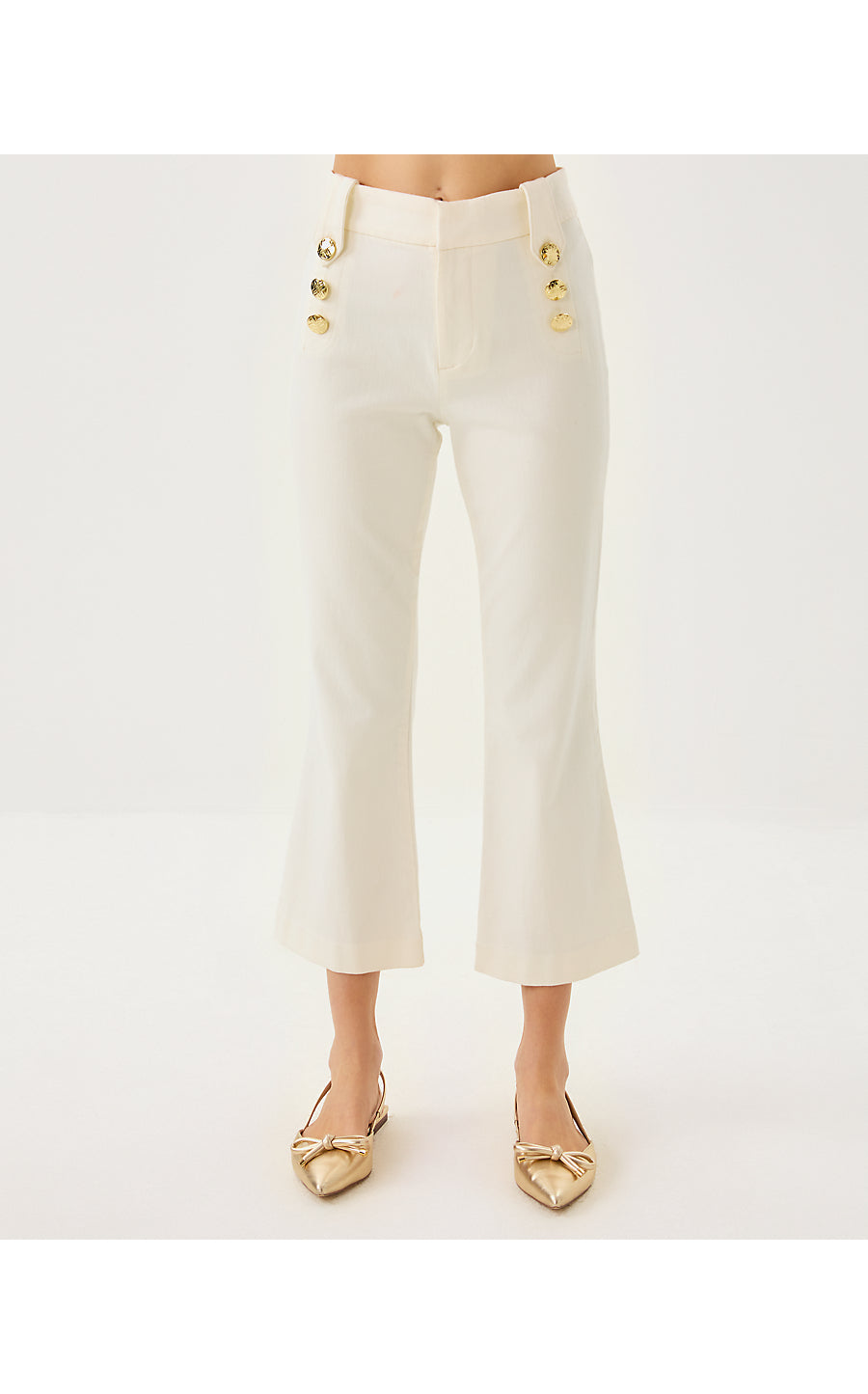 PARRISH HIGH RISE CROP FLARE PANT, COCONUT
