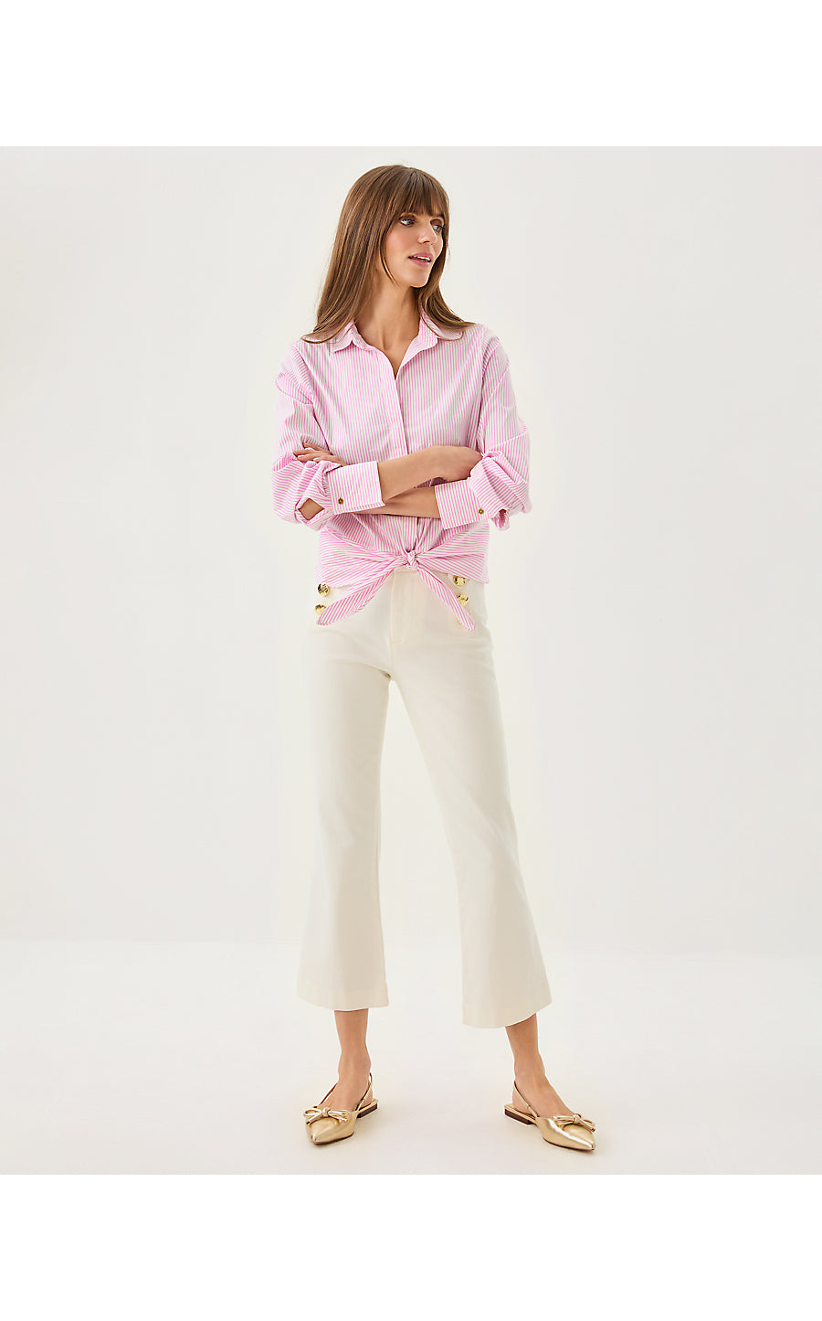 PARRISH HIGH RISE CROP FLARE PANT, COCONUT