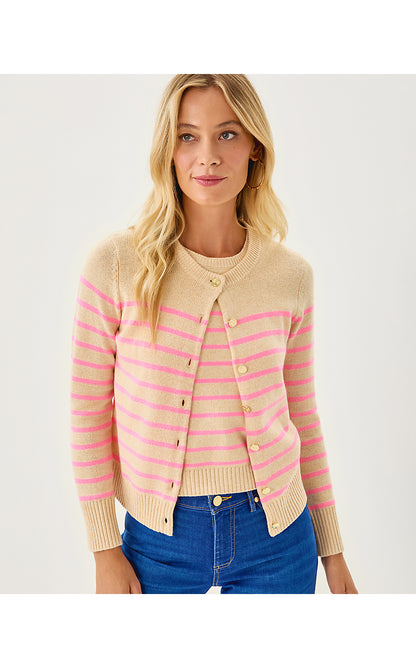 FAIRLEY STRIPE SWEATER SET, HEATHERED WICKER TAN IRISISTABLE STRIPE