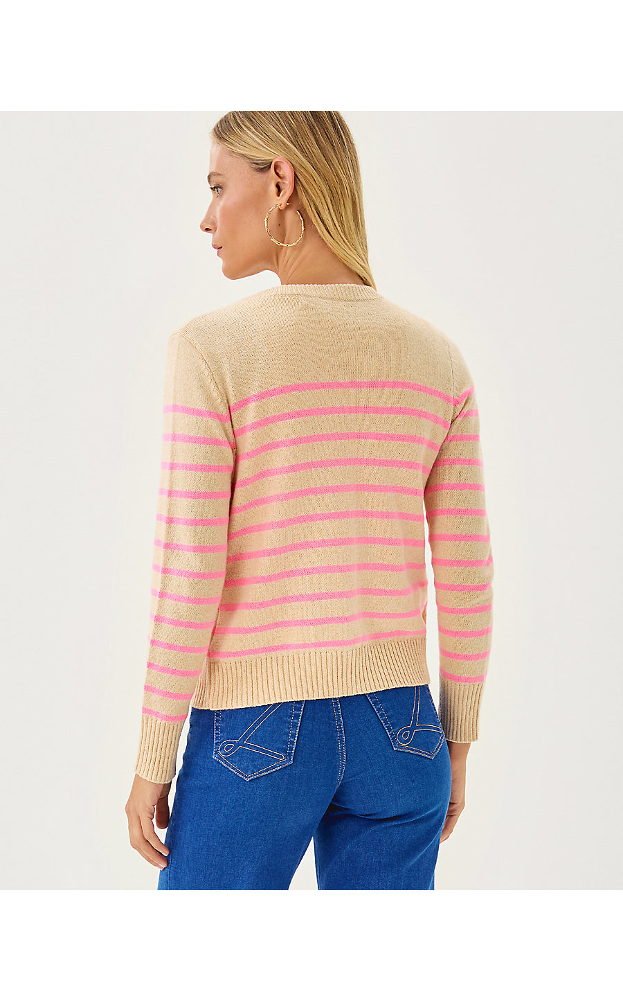 FAIRLEY STRIPE SWEATER SET, HEATHERED WICKER TAN IRISISTABLE STRIPE