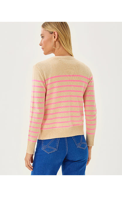 FAIRLEY STRIPE SWEATER SET, HEATHERED WICKER TAN IRISISTABLE STRIPE