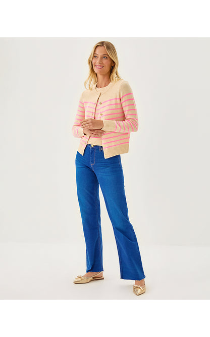 FAIRLEY STRIPE SWEATER SET, HEATHERED WICKER TAN IRISISTABLE STRIPE