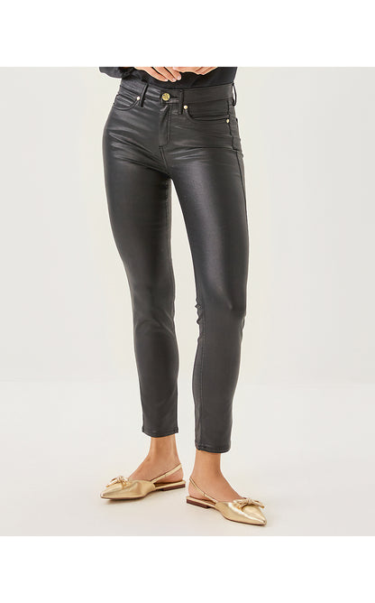SOUTH OCEAN HIGH RISE COATED JEAN, NOIR