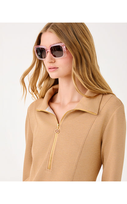 ELENI UPF 50+ DRESS, HEATHERED ICED LATTE