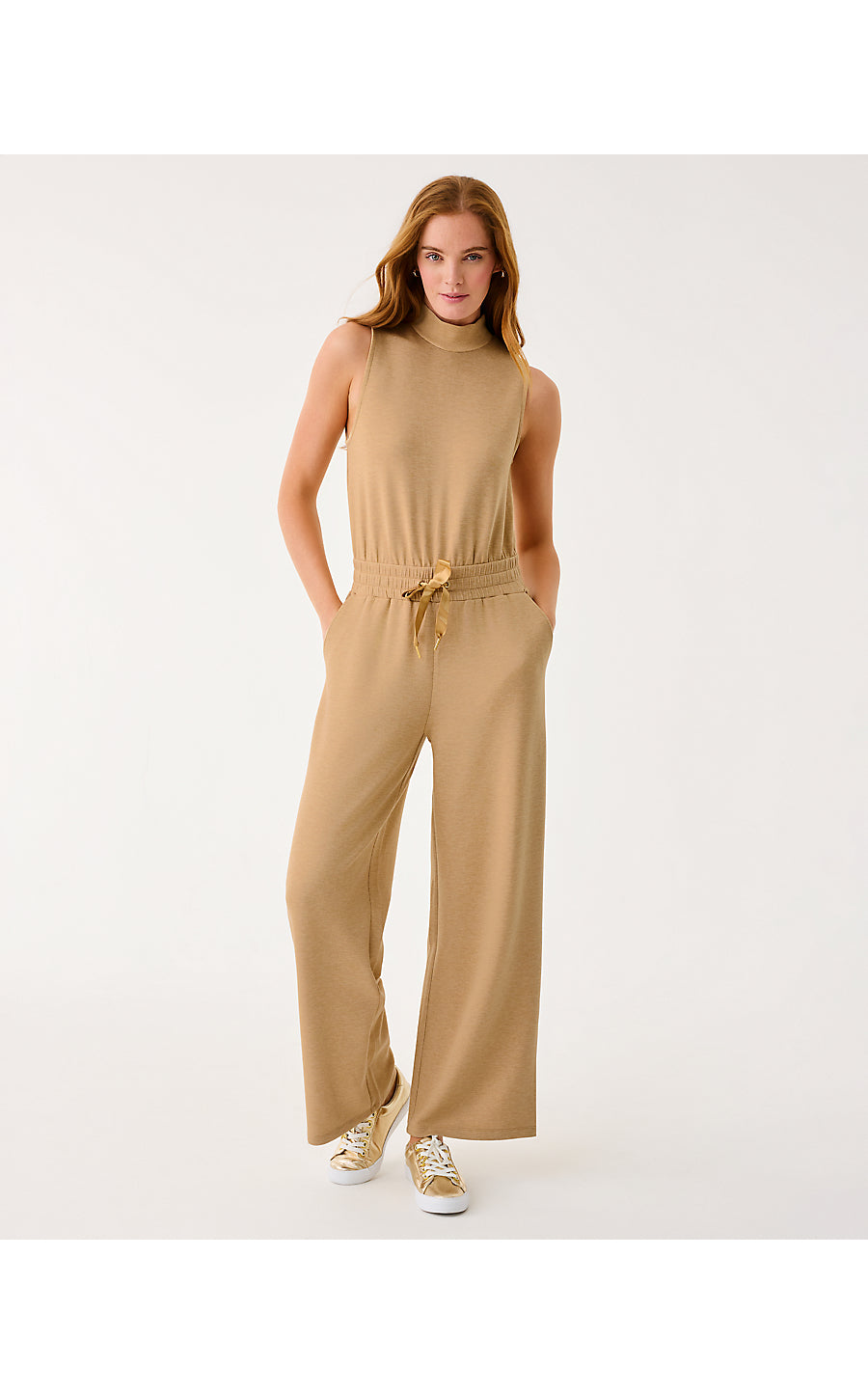 AMORE UPF 50+ JUMPSUIT, HEATHERED ICED LATTE