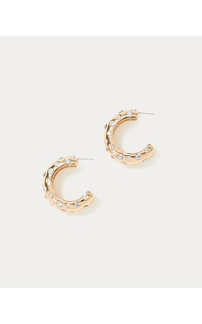 ALL DAHLED UP HOOP EARRING, GOLD METALLIC