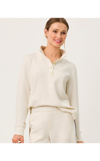 COWIE UPF 50+ PULLOVER, HEATHERED COCONUT
