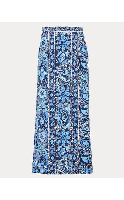 SANDERS MAXI SKIRT, LOW TIDE NAVY THE CASBAH ENGINEERED SKIRT