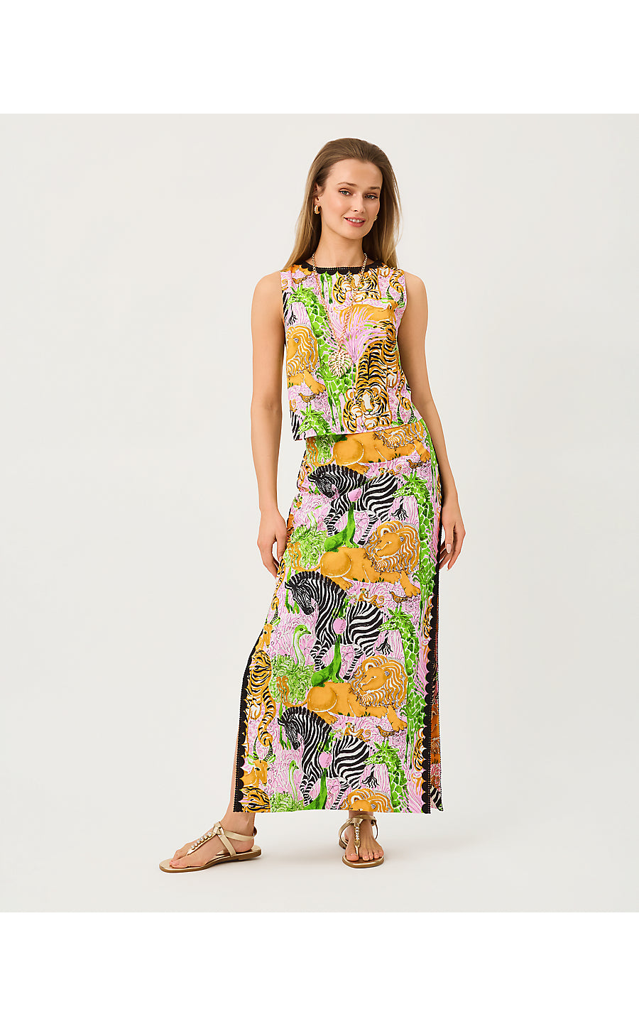 SANDERS MAXI SKIRT, MULTI LILLYS ZOO ENGINEERED SKIRT