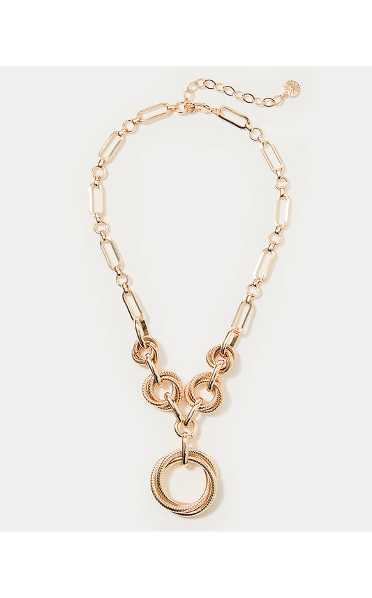 CHEVS KISS NECKLACE, GOLD METALLIC