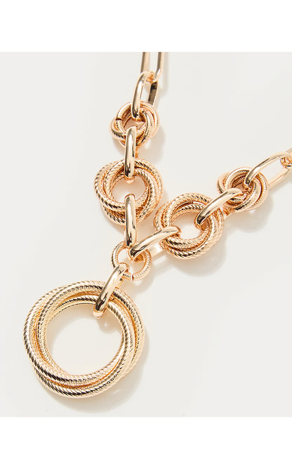 CHEVS KISS NECKLACE, GOLD METALLIC