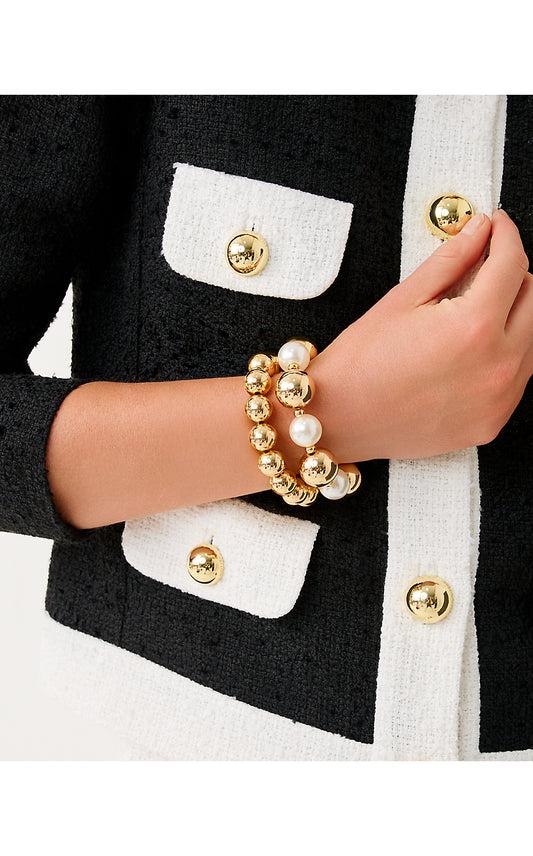 MOONLIGHT MAGIC STRETCH BRACELET, GOLD METALLIC