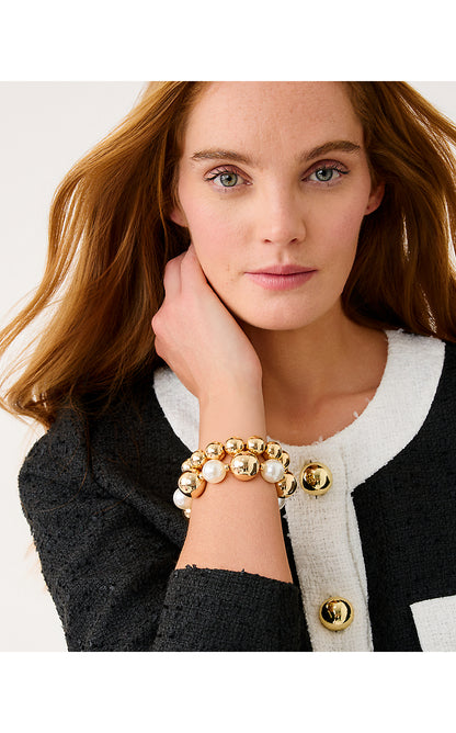 MOONLIGHT MAGIC STRETCH BRACELET, GOLD METALLIC