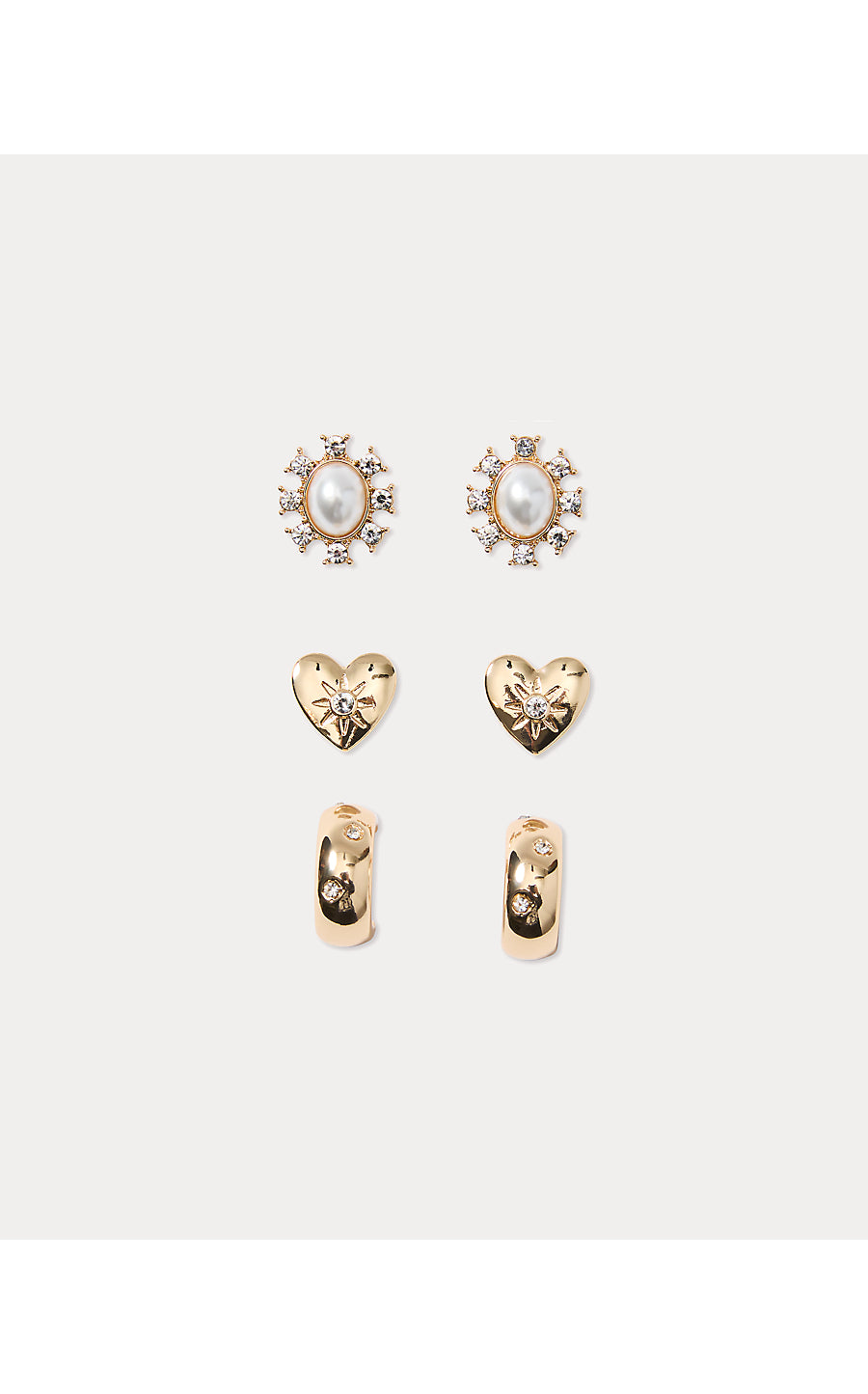 SPICY SOCIALITE EARRING SET, GOLD METALLIC