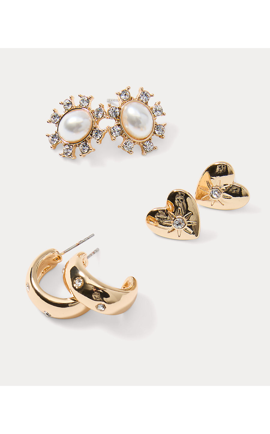 SPICY SOCIALITE EARRING SET, GOLD METALLIC