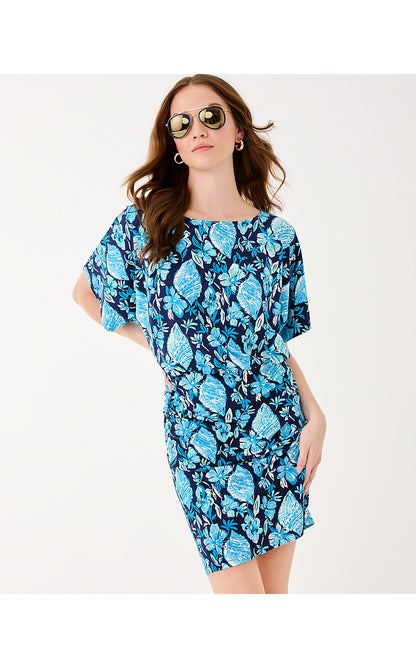 ZAHRA DRESS, LOW TIDE NAVY SEASHELL SPLENDOR