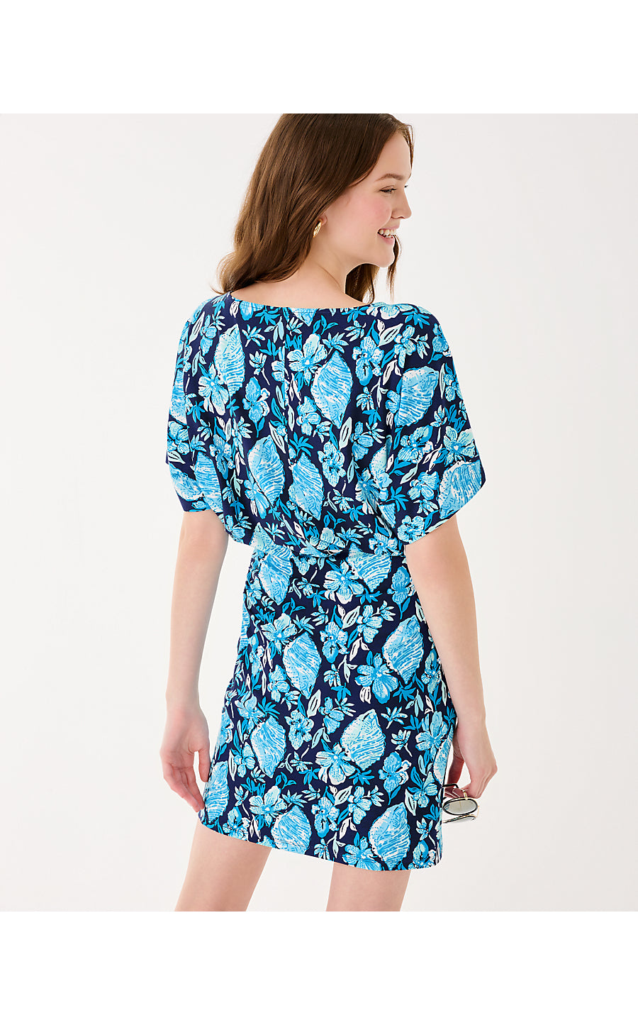 ZAHRA DRESS, LOW TIDE NAVY SEASHELL SPLENDOR