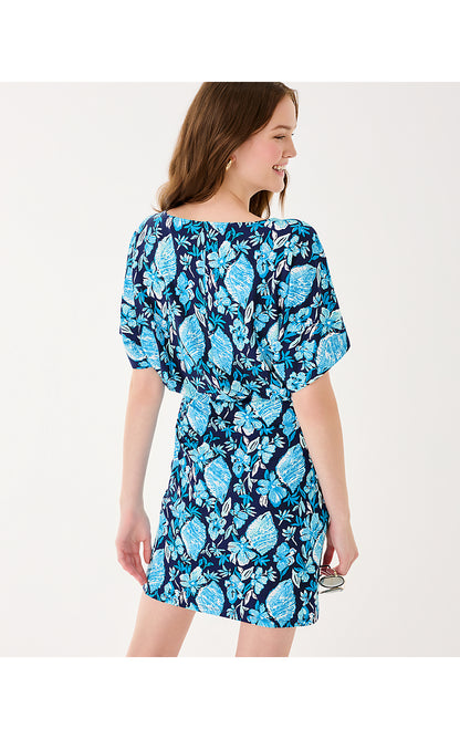 ZAHRA DRESS, LOW TIDE NAVY SEASHELL SPLENDOR