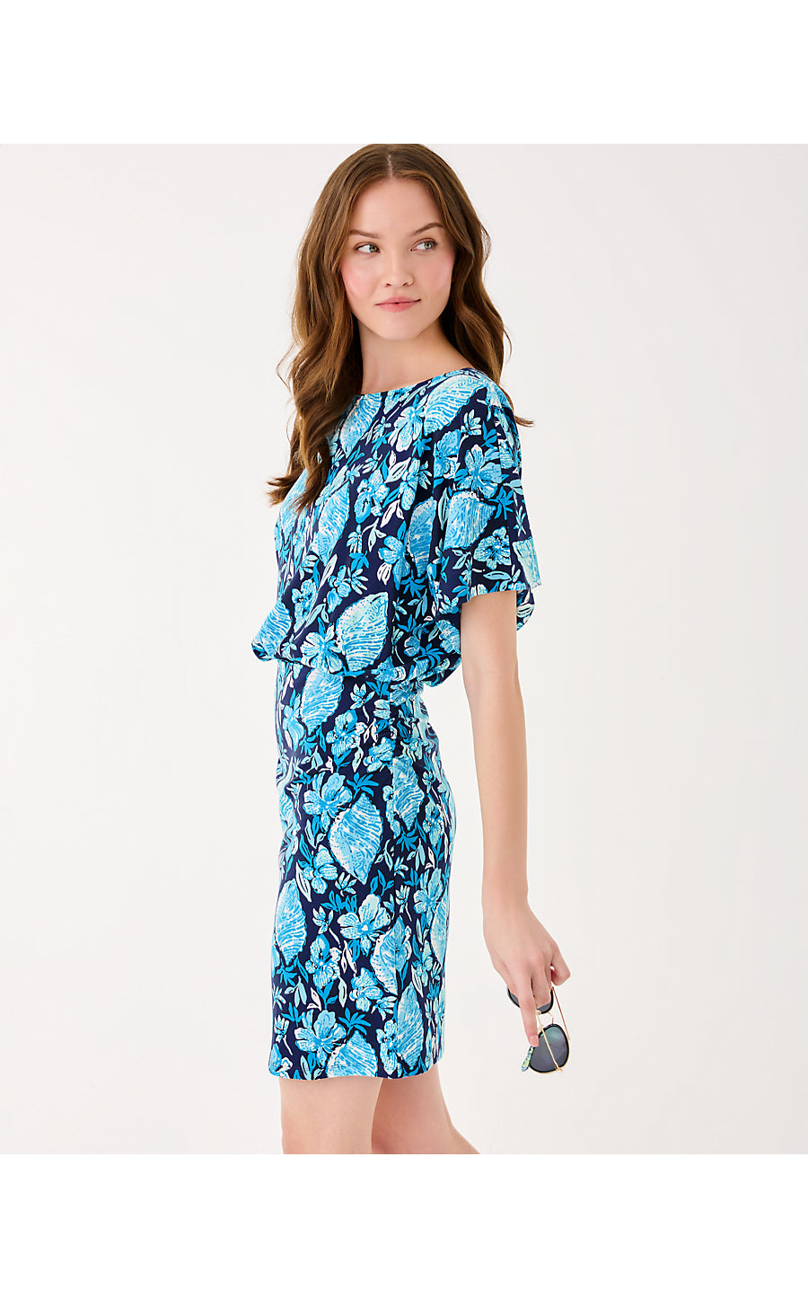 ZAHRA DRESS, LOW TIDE NAVY SEASHELL SPLENDOR
