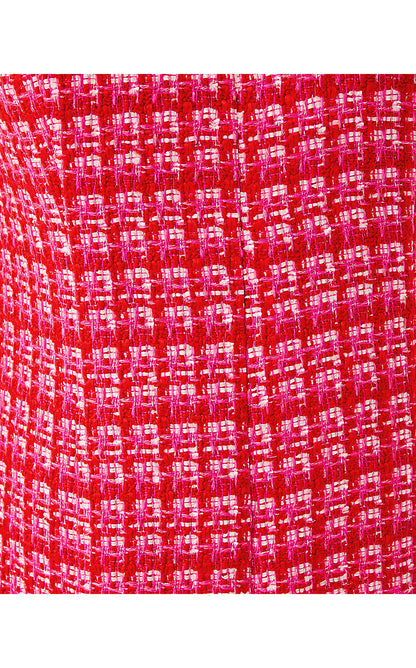 ENYA BOUCLE DRESS, CRANBERRY RED FIESTA BOUCLE