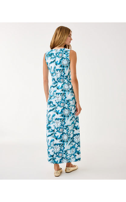 CLARAJANE STRETCH MAXI SHIFT, BELLEVUE BLUE LILLY GULLS