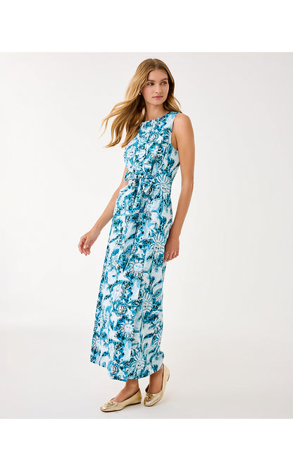 CLARAJANE STRETCH MAXI SHIFT, BELLEVUE BLUE LILLY GULLS