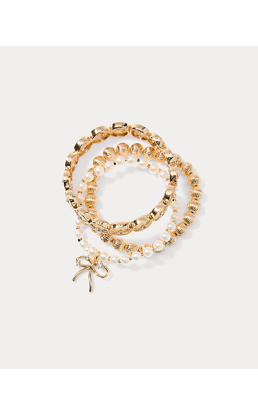 TIS THE SEASON BRACELET SET, GOLD METALLIC