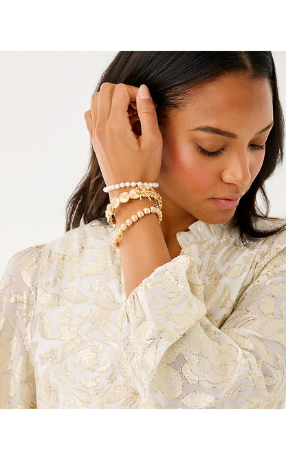 TIS THE SEASON BRACELET SET, GOLD METALLIC