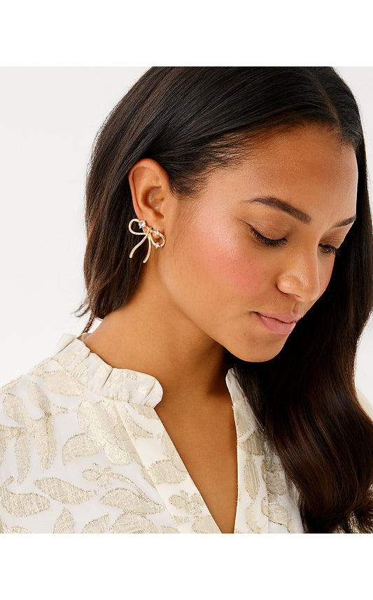 TIS THE SEASON EARRINGS, GOLD METALLIC