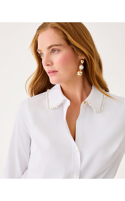 THE PEARL LILLY SHIRT, RESORT WHITE