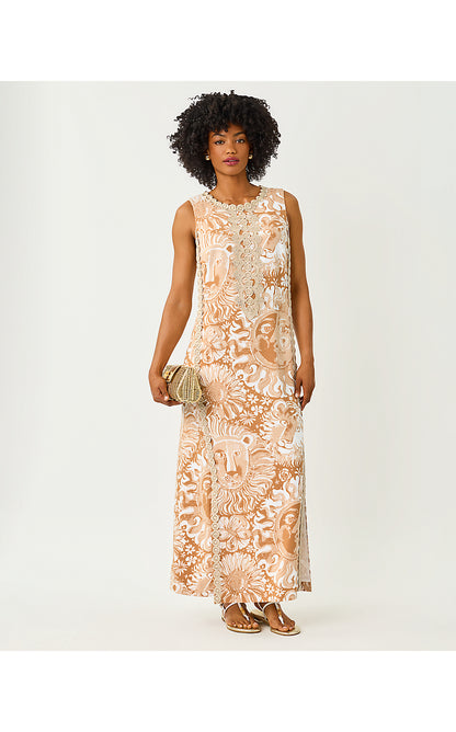 EDITA MAXI SHIFT DRESS, ICED LATTE OVERSIZED JIMS STUFF