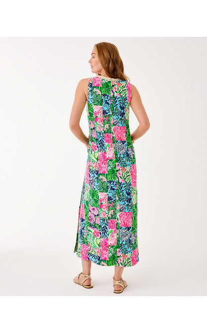 EDITA MAXI SHIFT DRESS, MULTI PARTY PUNCH PATCH