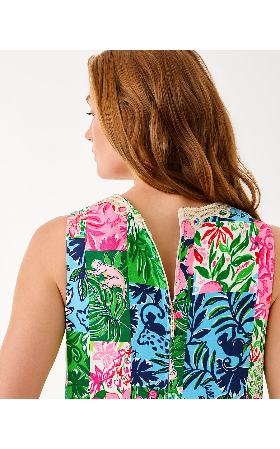 EDITA MAXI SHIFT DRESS, MULTI PARTY PUNCH PATCH
