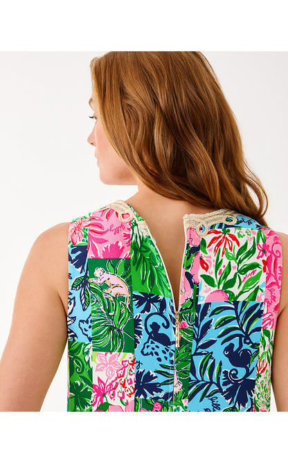 EDITA MAXI SHIFT DRESS, MULTI PARTY PUNCH PATCH