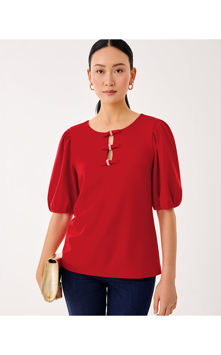 ETHENIA KNIT TOP, CRANBERRY RED