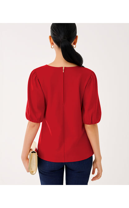 ETHENIA KNIT TOP, CRANBERRY RED