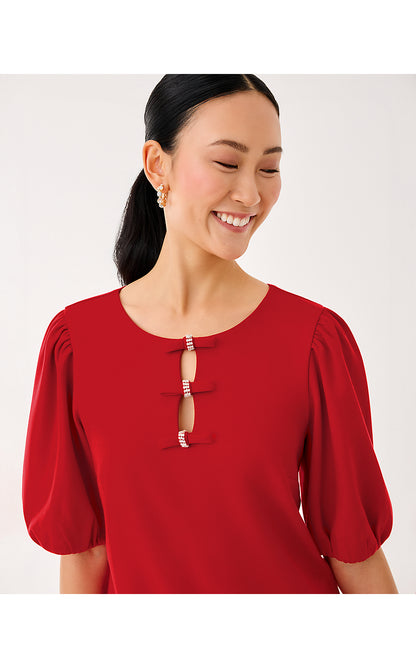 ETHENIA KNIT TOP, CRANBERRY RED