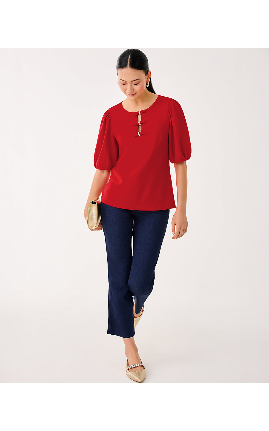 ETHENIA KNIT TOP, CRANBERRY RED