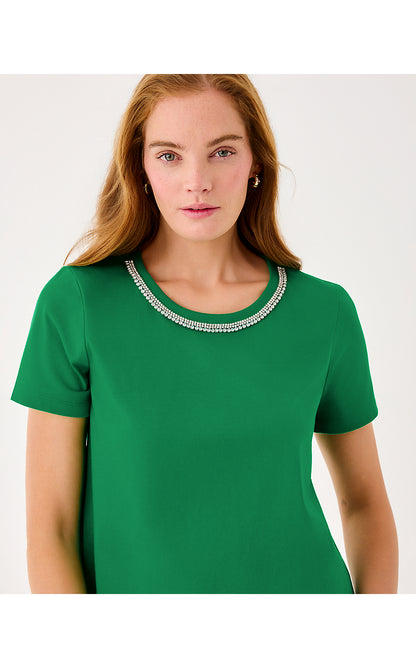 CLAIRMONT RHINESTONE KNIT, BAMBOO GREEN