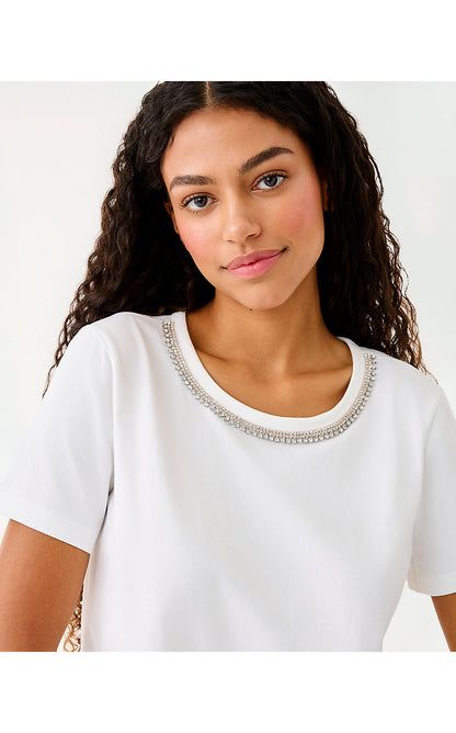 CLAIRMONT RHINESTONE KNIT, RESORT WHITE