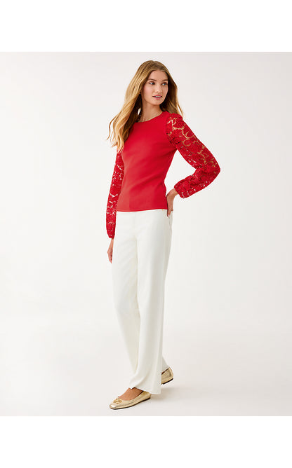 BRYANT KNIT TOP, CRANBERRY RED
