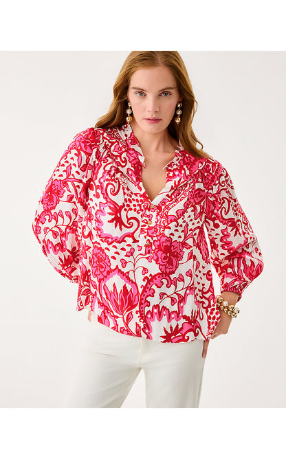 JAPHIA LONG SLEEVE TOP, COCONUT SPICY SOCIALITE