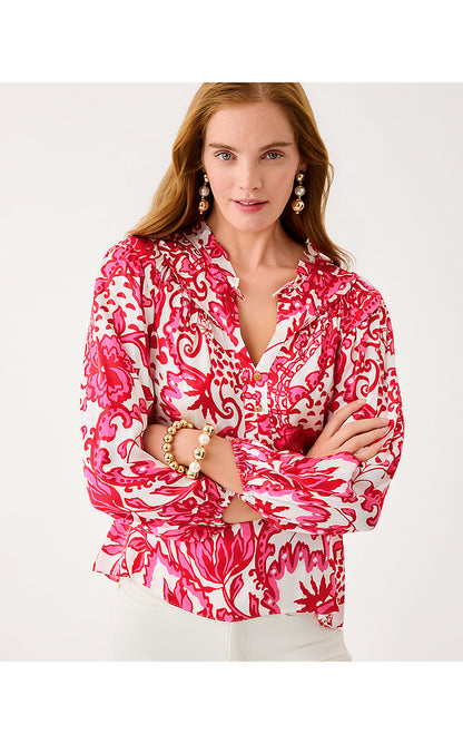 JAPHIA LONG SLEEVE TOP, COCONUT SPICY SOCIALITE