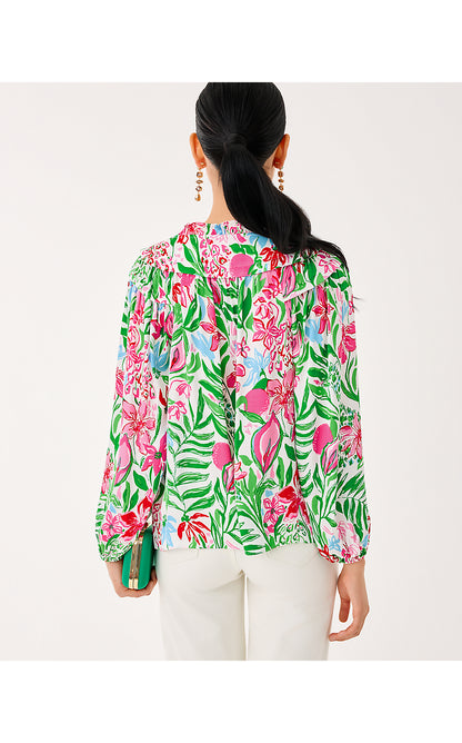 JAPHIA LONG SLEEVE TOP, MULTI GLOWING GARDENS