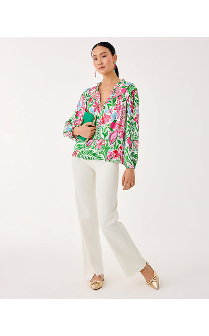 JAPHIA LONG SLEEVE TOP, MULTI GLOWING GARDENS