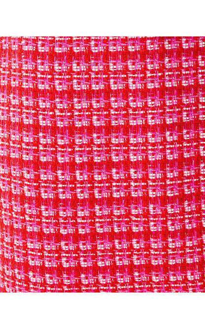 KELS BOUCLE MINI SKIRT, CRANBERRY RED FIESTA BOUCLE