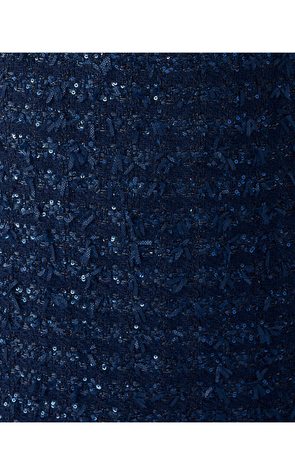 KELS BOUCLE MINI SKIRT, LOW TIDE NAVY AFTER PARTY LUREX BOUCLE