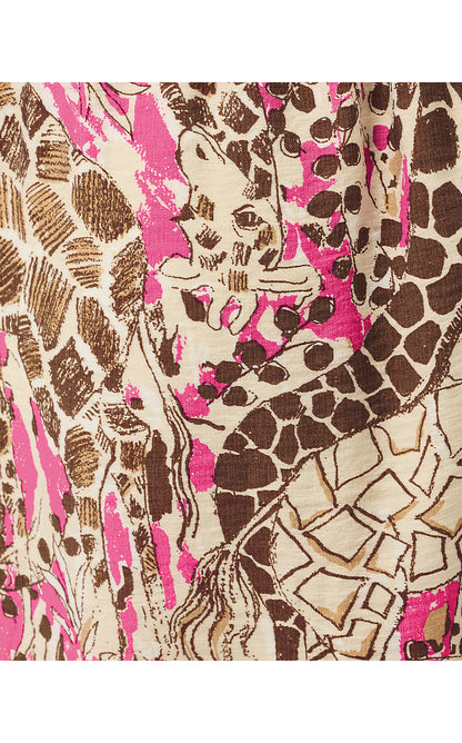 AXTON MIDI DRESS, PINK ASTER SKETCHING ON SAFARI