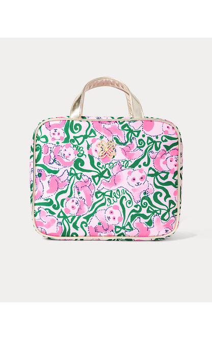 CONSTANCE COSMETIC CASE, PINK QUARTZ PANDA N BOWS