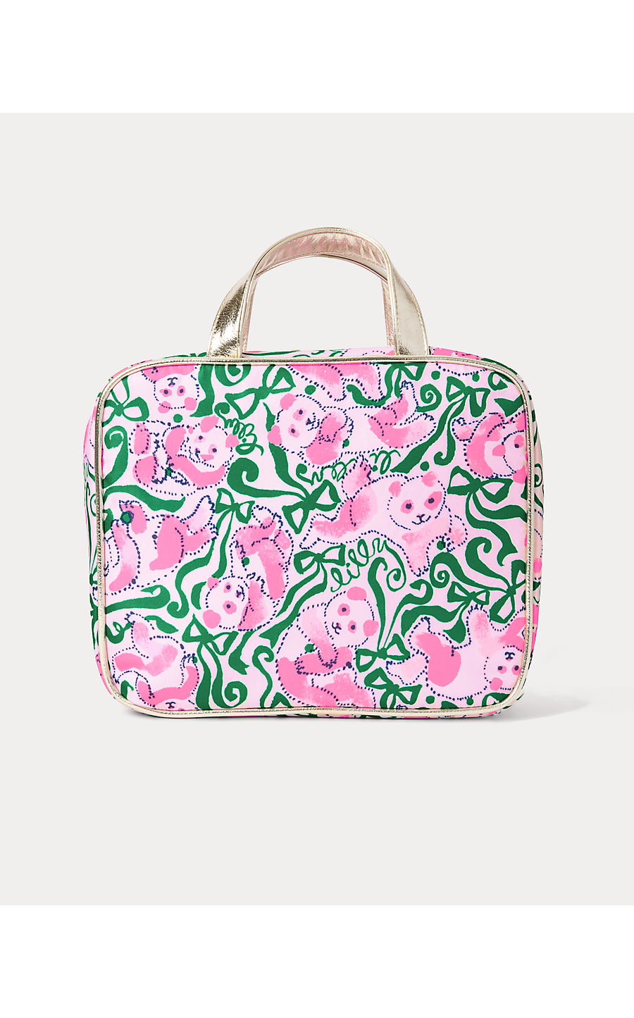 CONSTANCE COSMETIC CASE, PINK QUARTZ PANDA N BOWS